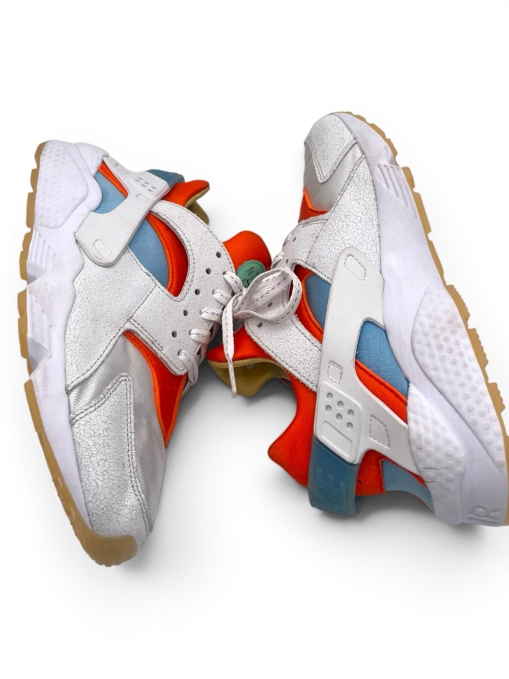 Nike Air Huarache White Orange Blue Men’s Size 9 Sneakers EU 42.5 - Picture 9 of 12